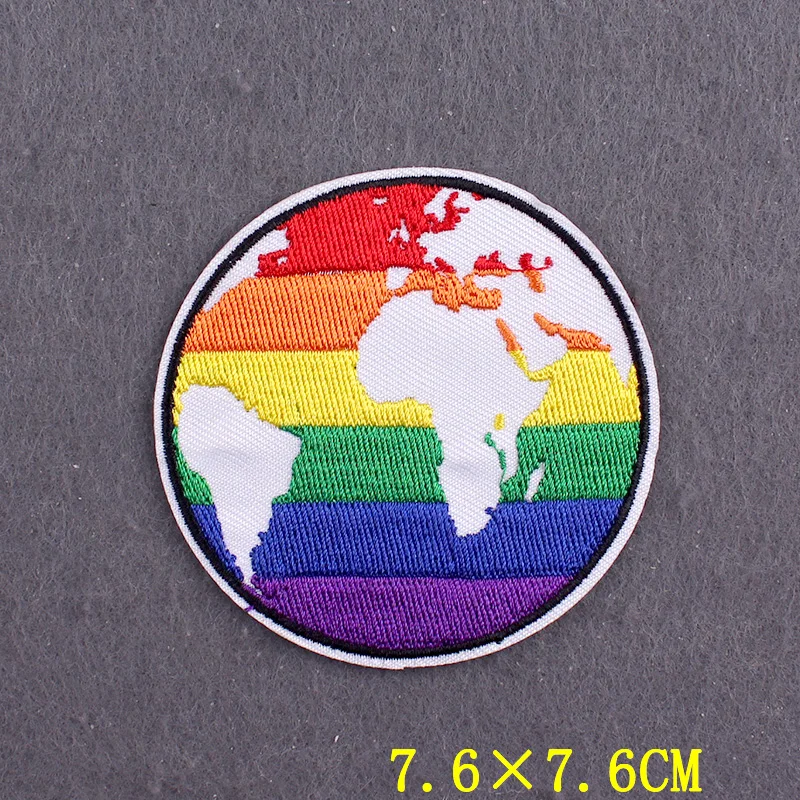 Embroidered Patch LGBT Patch Pride Gay Patches For Clothing Hook Loop Badges Patch Iron on Patches On Clothes Stripes Applique