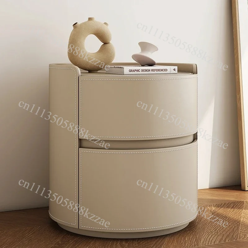 Bedside Storage Small Coffee Table Light Luxury High-end Round Multi-layer Large Capacity Storage Side Cabinet Bedroom Furniture