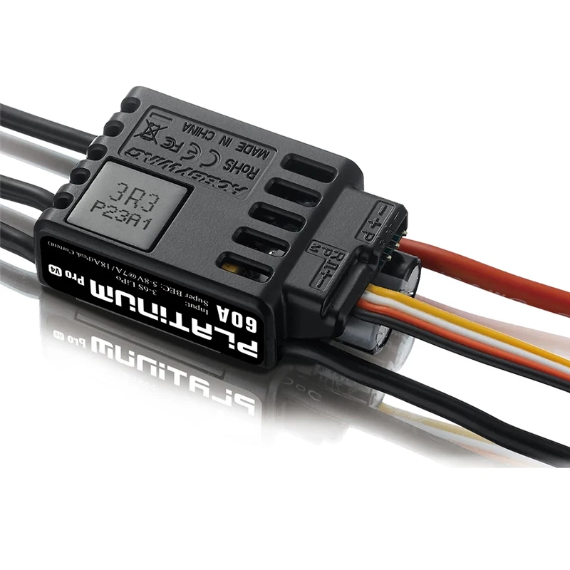 Hobbywing Platinum Pro 25A 40A 60A 80A 120A V4 ESC bezszczotkowy elektroniczny regulator prędkości 3-6S Lipo itp. dla śmigłowca 450-480