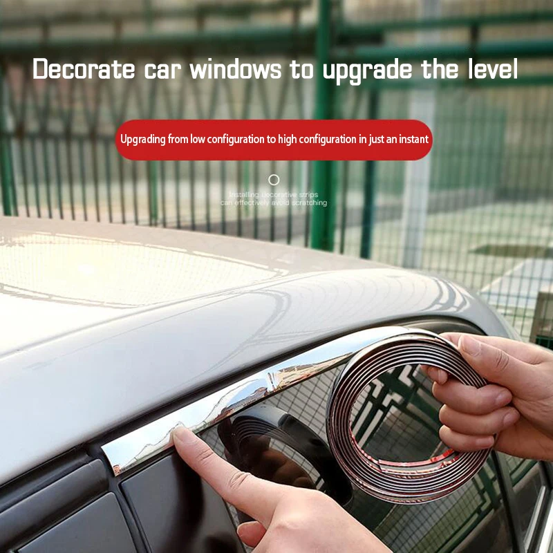 

6mm*5m Exterior Car Chrome Body Strip Bumper Auto Door Protective Sticker Moulding Styling Trim Sticker Car Decoration Strip