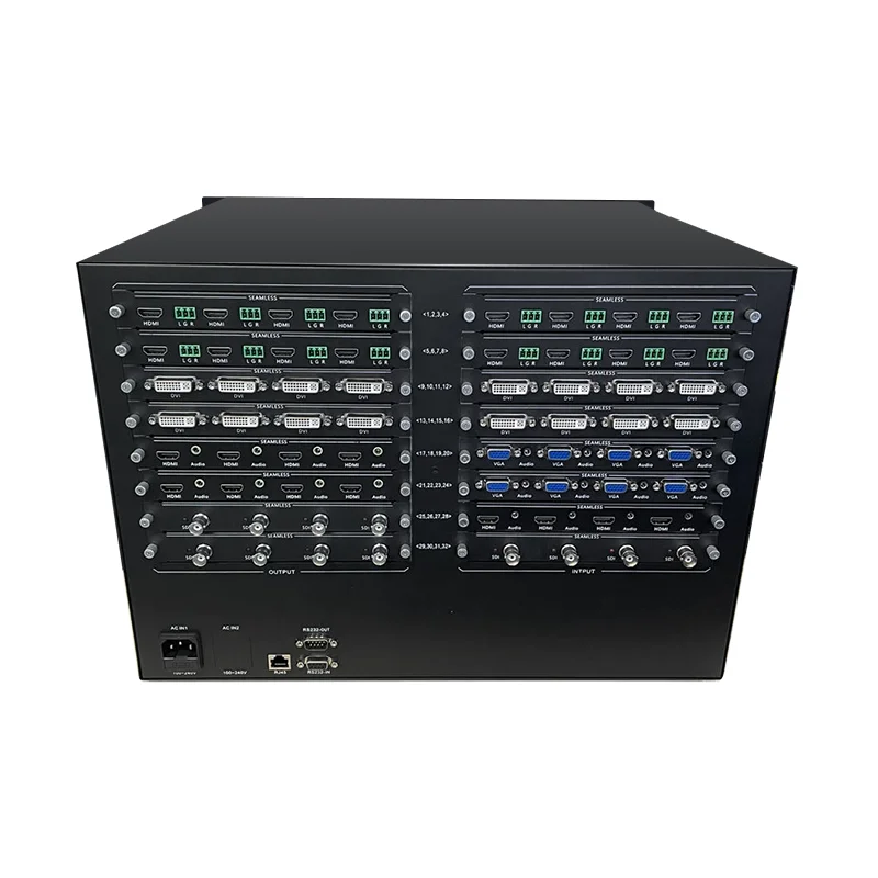 4K Professional HDM I AV VGA DVI SDI HD-BaseT Matrix 32x32 HDCP AV Distribution Hybrid Switcher Real-Time Seamless Switching