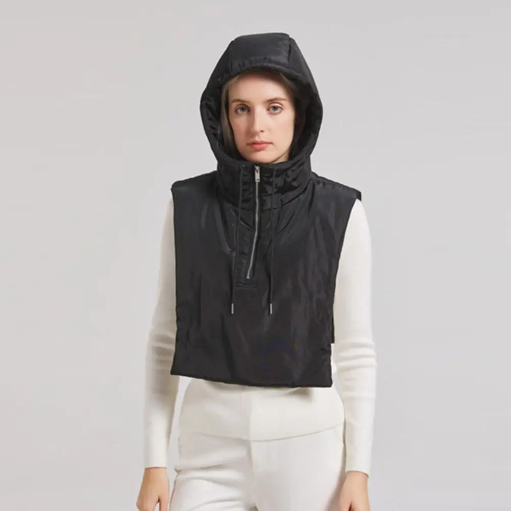 

Зимняя хлопковая утолщенная шапка с капюшоном и искусственным воротником, сверхлегкая снежная шапка на шнурке, дизайн на молнии, искусственные высокие воротники, зимний сезон