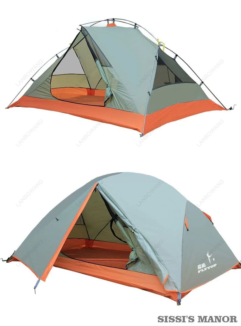 Flytop Double Layer Single Person Tent Aluminum Pole Windproof Waterproof Portable Outdoor Camping Shelter