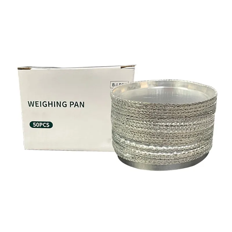 50Pcs/Box Laboratory Aluminum Foil Weighing Pan Moisture Analyzer Disposable Sample Pan Diameter 90MM