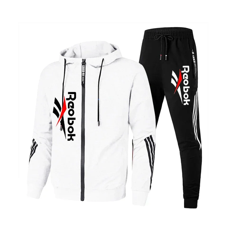 Men Jacket Tracksuit Casual Sports Suit Men\'s Set 2024 Autumn Winter Two Pieces Set Mens Sportswear Plus Pants Suit