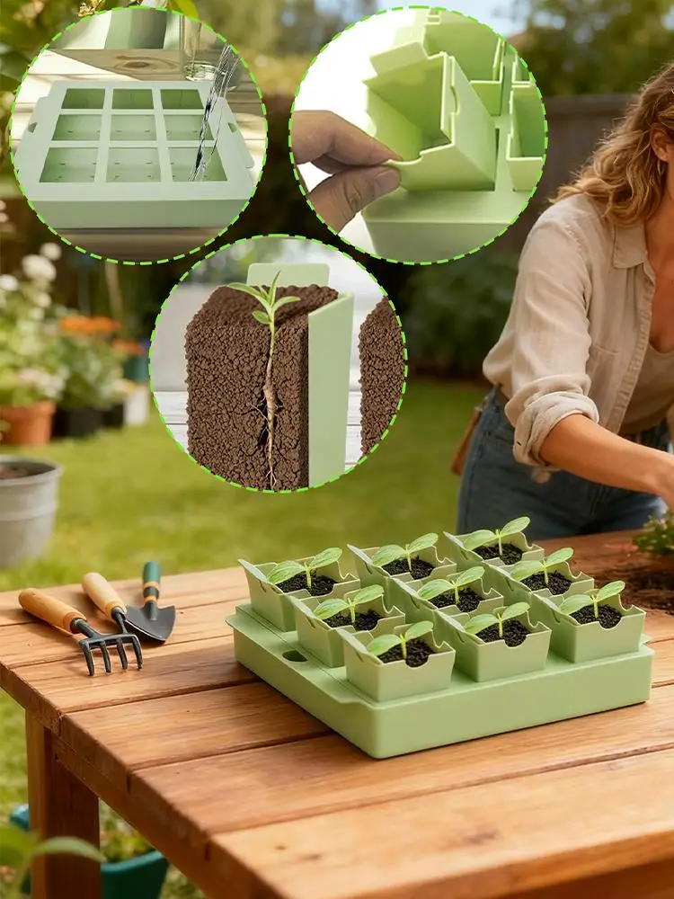 

9pcs Starter Trays Plant Starter Pots For Transplanting Gardening Greenhouse Growing Starting Supplies For Propagation Vegetable