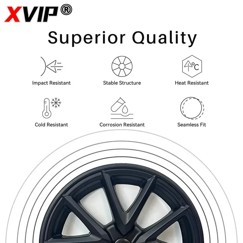 XVIP Sport Style HubCap 18 Inch For Tesla Model 3 2021-2023 Replacement Full Rim Wheel Cover Glossy Matte White Black Dual-Color