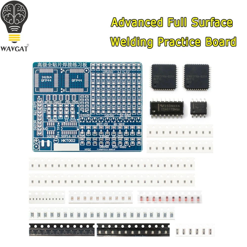 WAVGAT SMD Component Soldering Training Board with Resistor Diode Transistor for Electronic DIY  Welding Skill Improvement
