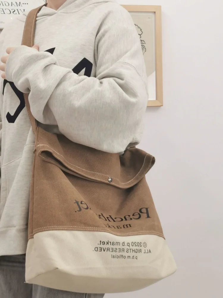 Vintage Diagonal All-match Canvas Bags Large Capacity Multi-function Shoulder Bag Female 2024 New Design Women Handbag