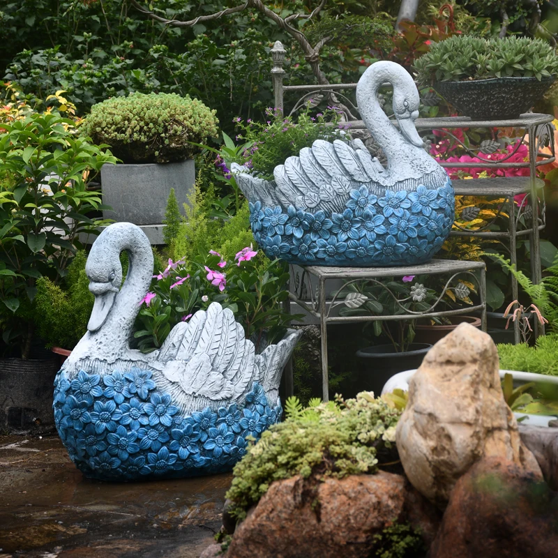 Garden Decoration Swan Animal Flower Pot Outdoor Succulents Creative Personality Large Plant Pot