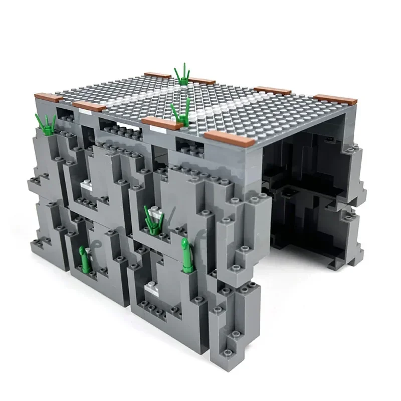 MOC Modular Building Block Model Accessories Iron Gate Tree Rockery Tunnel Suspension Bridge Fence Streetlights Park Scene Toys