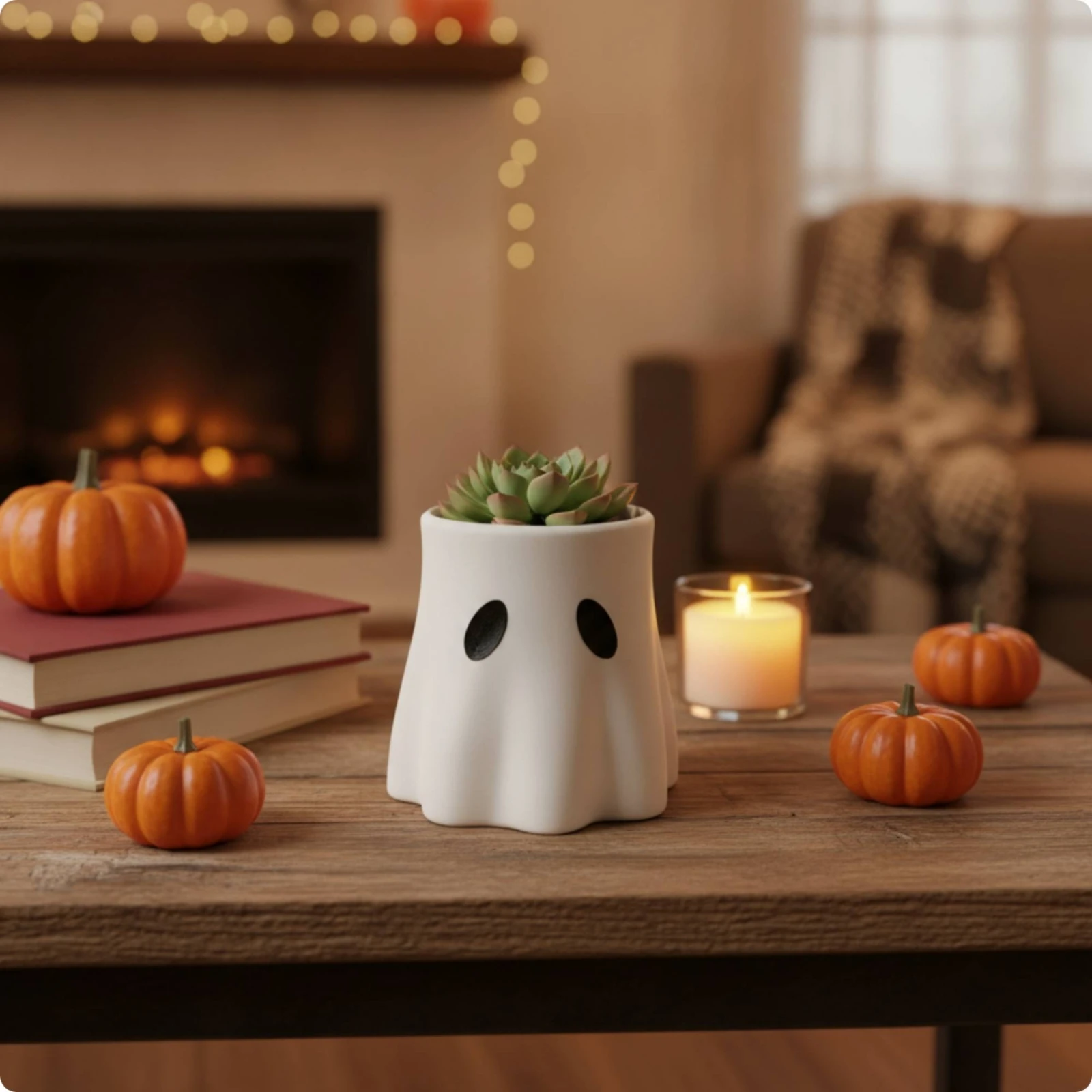 Ghost Planter Sculptural Ghost Vase Compact Seasonal for Tabletop, Desk