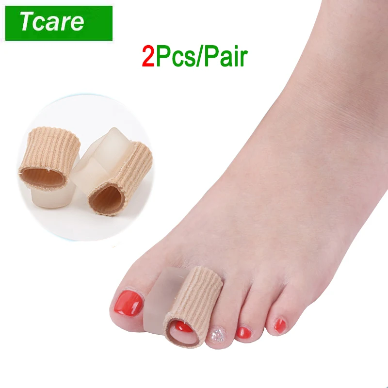 Tcare 2Pcs/Pair Hallux Valgus Hammertoe Straightener Toe Separators Bunion Corrector and Relief with Toe Spacers Gel Tube Sleeve