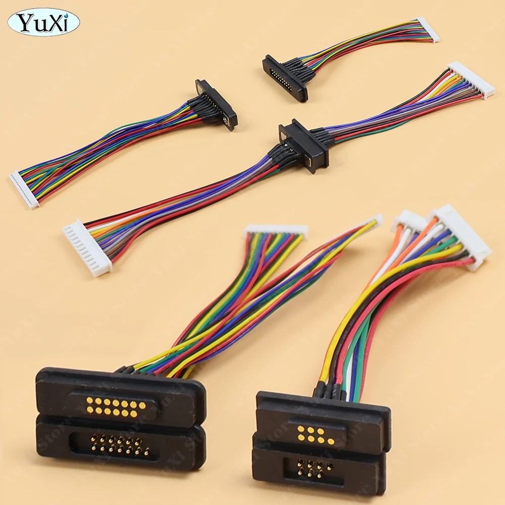 1-10Set 2A DC Magnetic Pogo Pin Connector 7/8/10/12/13/14/15/16/18/20Pin Pogopin With Ribbon Cable Male Female DC Power Socket