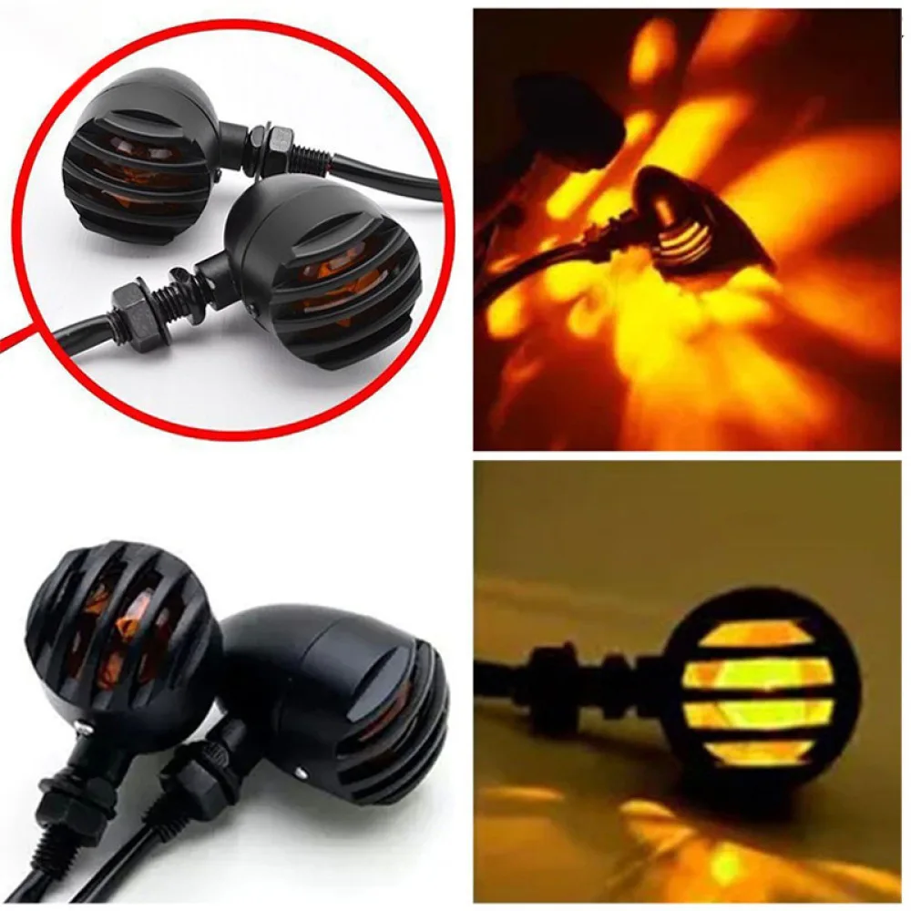 

2pcs 12v Motorcycle Universal Mounting Bolt Thread Turn Signal Light Amber LED Lamp Car Accessories For Honda Suzuki Kawasaki