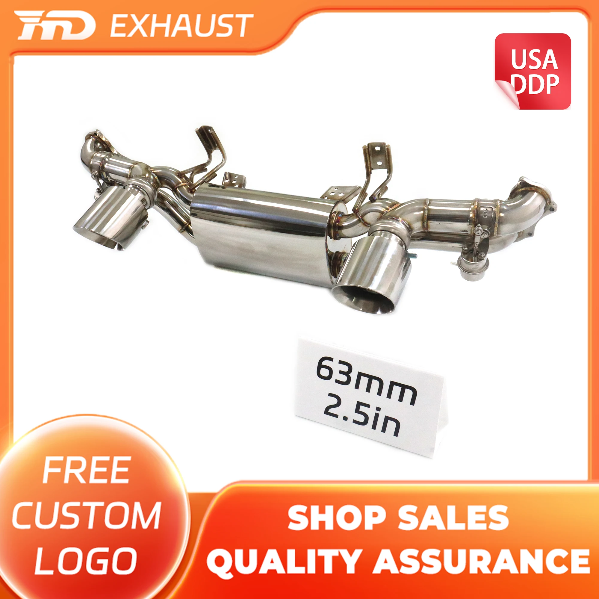 

HMD Hot Sale Exhaust System SS304 Performance Catback exhaust for Porsche 718 GT4 GTS SPYDER 2020+ 4.0T Muffler With Valves