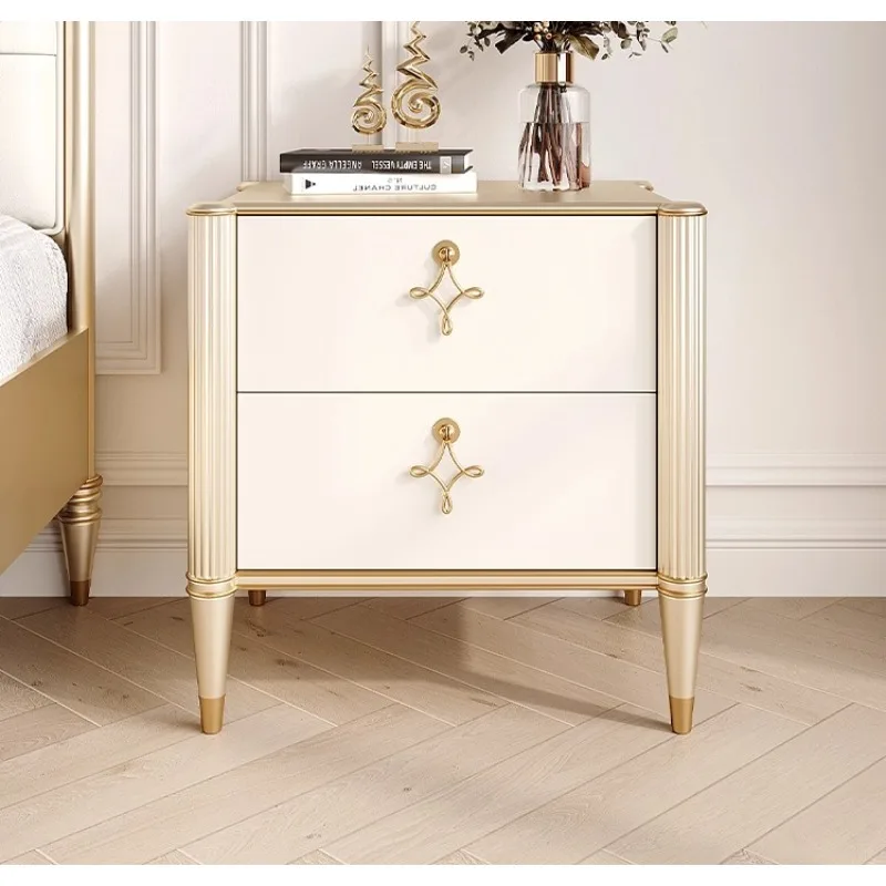 Light luxury solid wood bedside table Bedside table Bedroom master bedside table Premium simple  storage storage locker