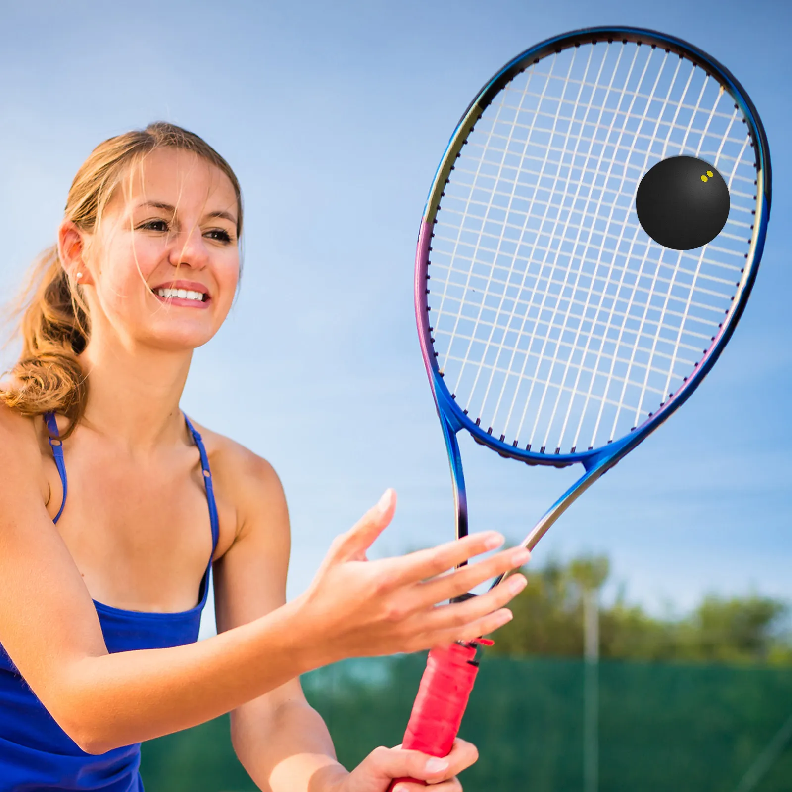 

3Pcs Squash Balls Double Yellow Dot 38-40Mm High Elastic Rubber Slow Speed Training Practice Competition Racket Balls