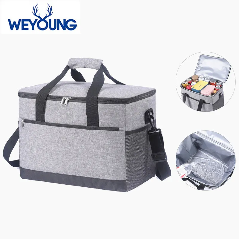 30L High Capacity Fridge Bags Insulated Bag Lunch Box Outdoor Camping Picnic Tote Bags Hiking Food Keep Fresh Cooler Bag Storage