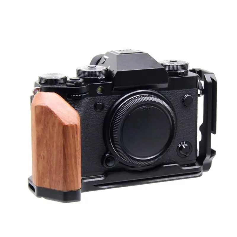 652F Camera Hand Grip for X-T5 Aluminum Alloy Video Bracket Accessories L Plate Wooden Side Grip Quick Release Plate