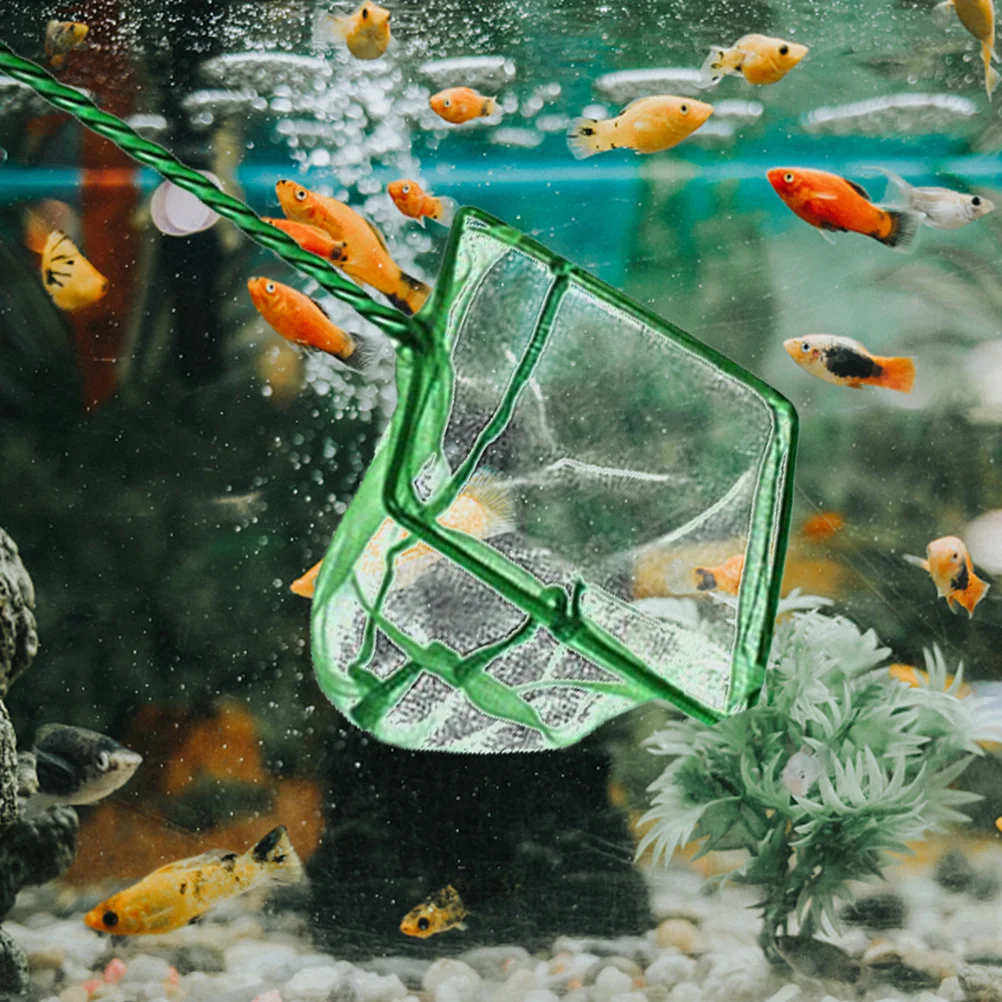 

2Pcs Aquarium Net Long Handle Lightweight Durable Fish Tank Skimmer for Daily Cleaning Water Changes Safe Catching