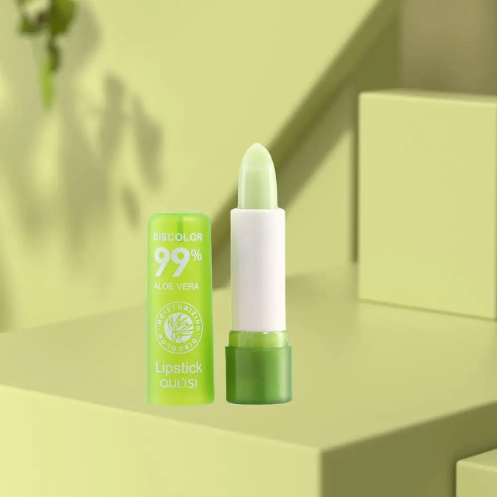 1/2PC Moisture Lip Balm Long-Lasting Natural Aloe Vera Lipstick Color Mood Changing Long Lasting Moisturizing Lipstick Anti Agin