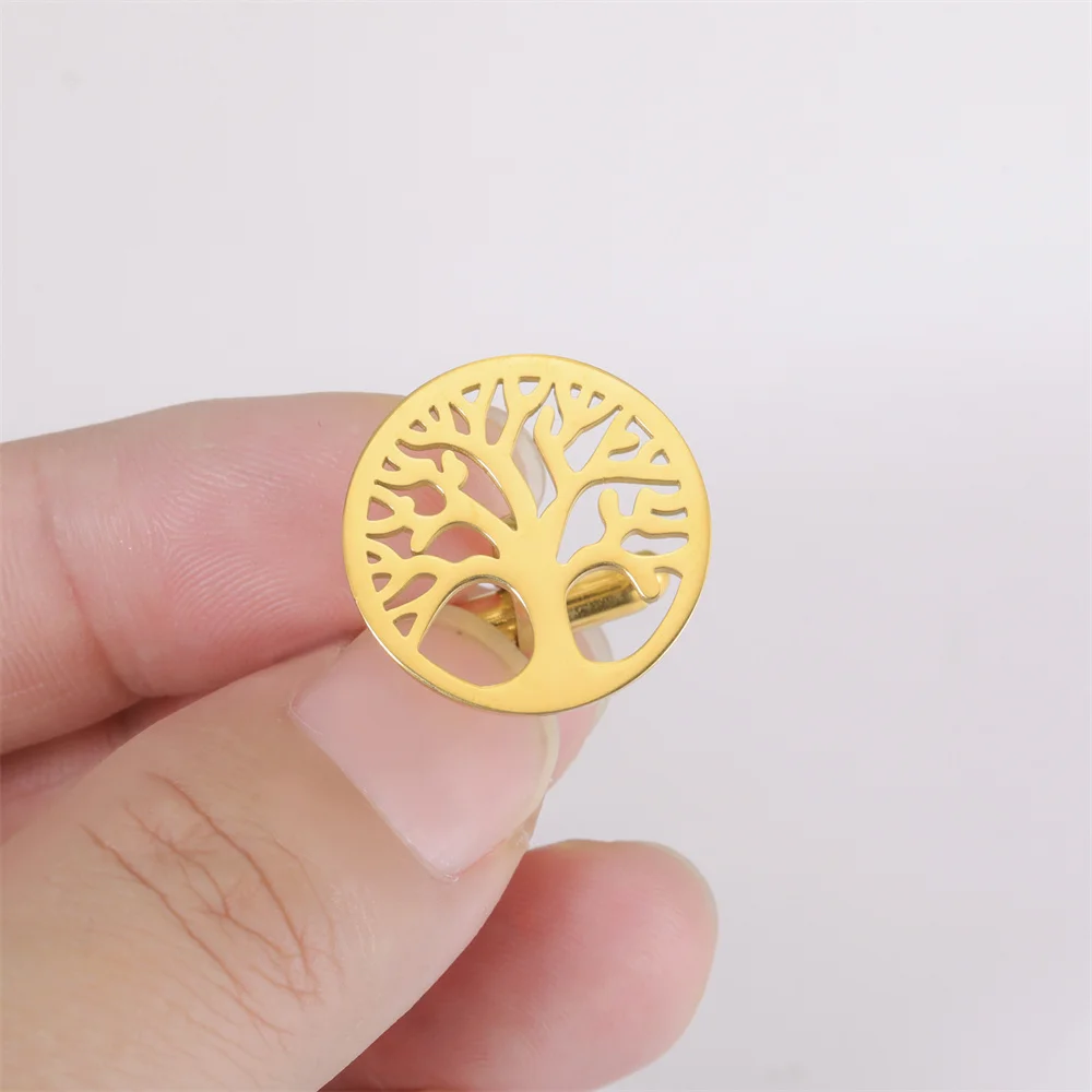 بلدي شكل شجرة الحياة الكفة الروابط للرجال الزفاف مأدبة العريس بدلة عمل قميص جولة الرجال أزرار أكمام مجوهرات من صلب لا يصدأ #2