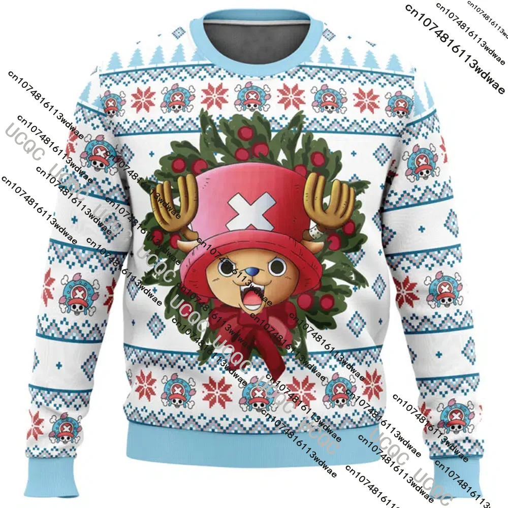 New Anime Autumn & Winter Tony Chopper Mens Ugly Christmas Pullover 3D One Piece Xmas Gift Cosplay Costume Fashion Sweatshirts