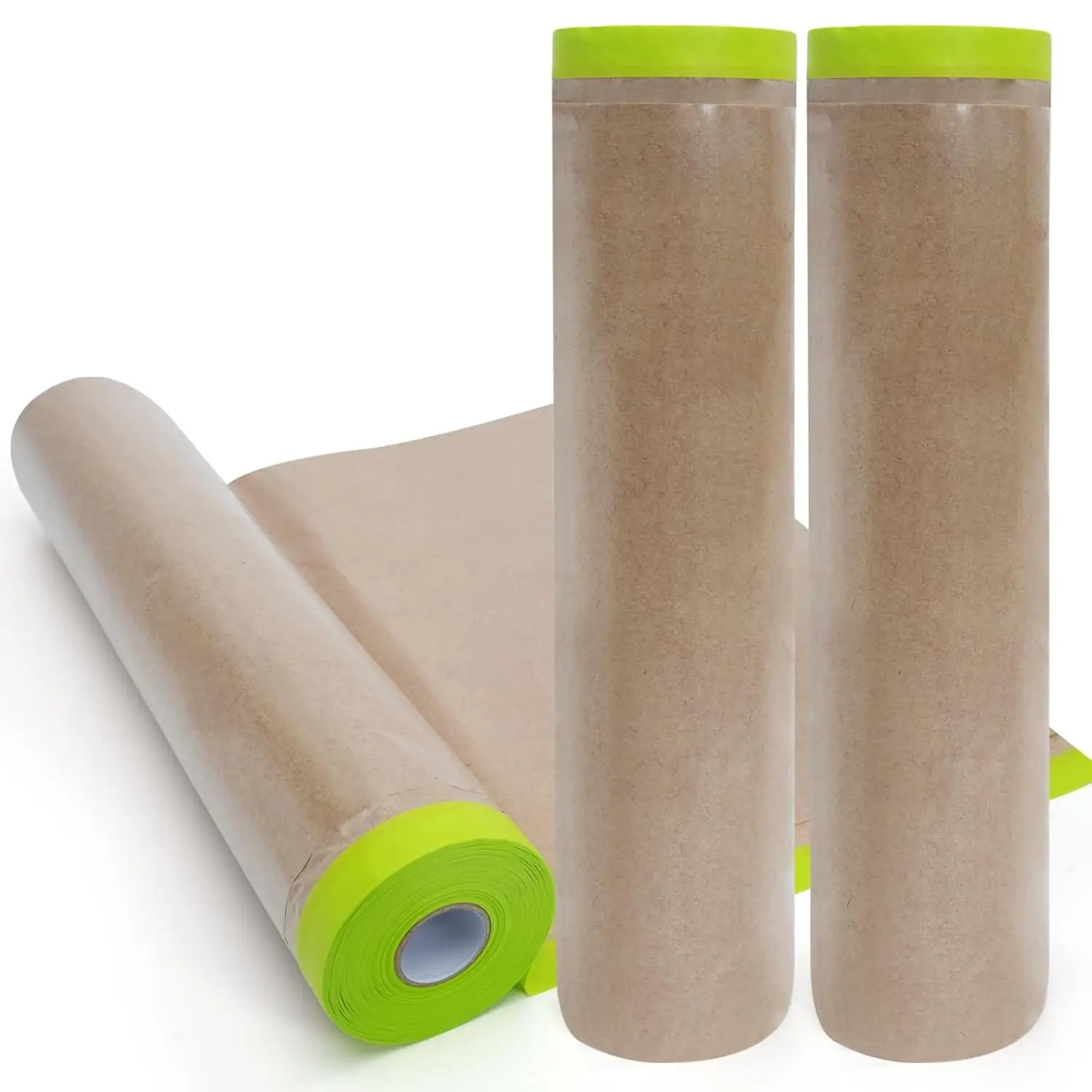 

Masking Paper for Painting Pre-Taped Masking Paper Waterproof Automotive Pre-Taped Paint Kraft Roll for Car Wall Furniture Prote