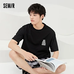 Semir Pajamas Set Men Cotton Fall Couple Set Man Short Sleeved Shorts Homewear Autumn