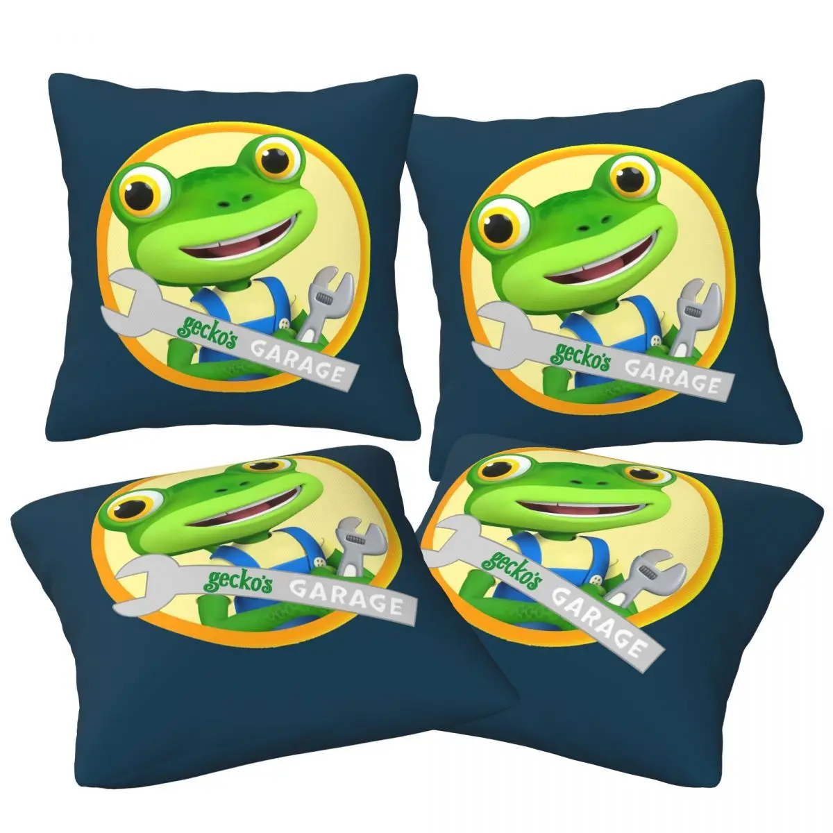 

Gecko Garage 4pcs Square Pillowcase Cushion Cover Decorative Pillow Case Throw Pillow Cover for Home Sofa Living Room