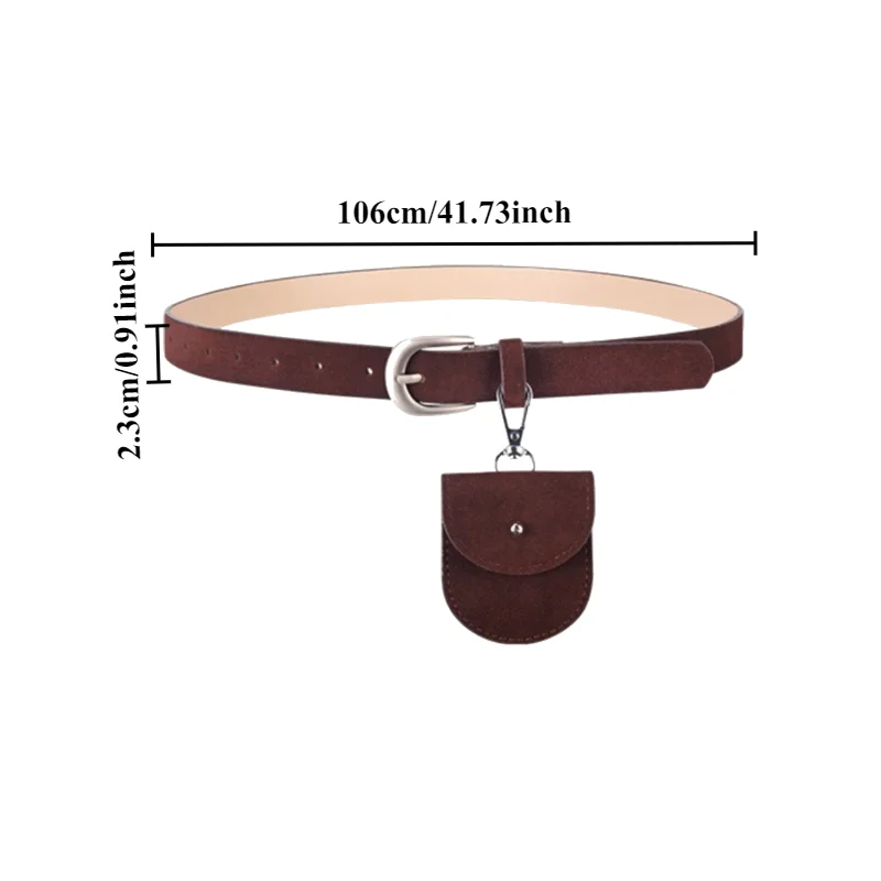 Fashionable  Minimalist Faux Suede Small Waist Bag  Retro Belt  Premium-Quality Decorative Belt for Jeans and Dresses
