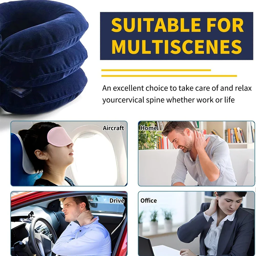 Neck Support Cushion Inflatable Air Cervical Neck Traction Device Body Relaxing Tractor Support Massage NECK Pillow