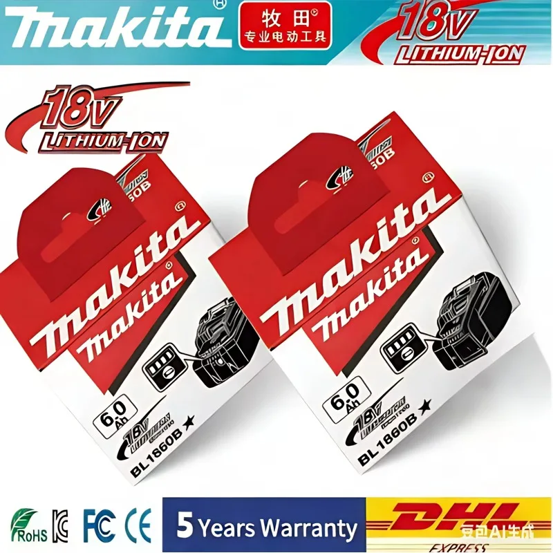 

100% Makita 18V 6.0 Rechargeable Lithium-Ion Battery with LED Indicator, High Capacity for Makita Cordles Power Tool Battey