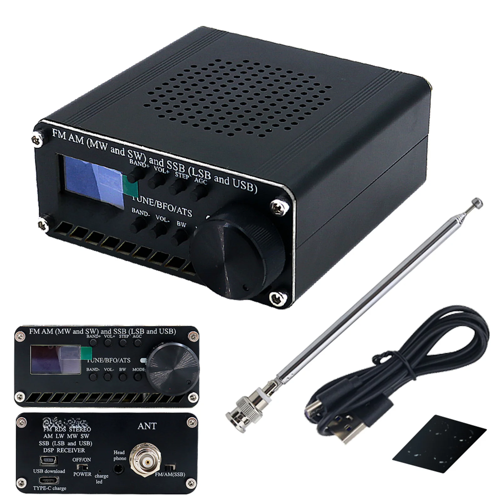 

ATS-20 Si4732 DSP SDR Receiver: Multi-Band FM AM SSB with OLED Display and 22 Presets for Global Reception Portable Audio and