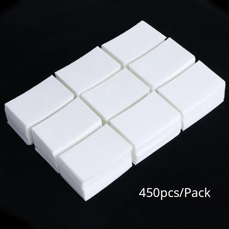 450 stücke fussel freie Nagellack entferner Tücher Baumwoll tücher Maniküre Reiniger UV Gel Nagellack entfernungs pads Papiere Reinigungs werkzeuge