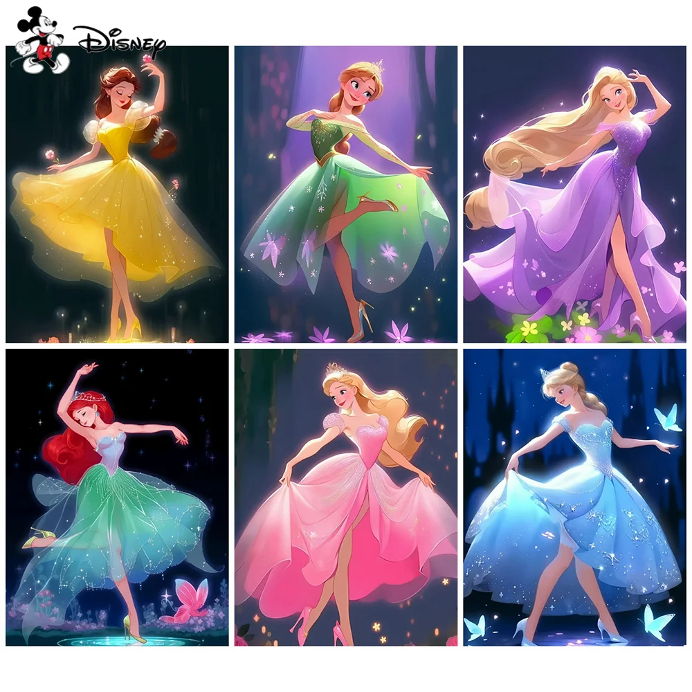 Disney Diamond Painting Cinderella Sleeping Beauty Embroidery Full Square Round Snow White Ariel Princess Mosaic Handmade Hobby