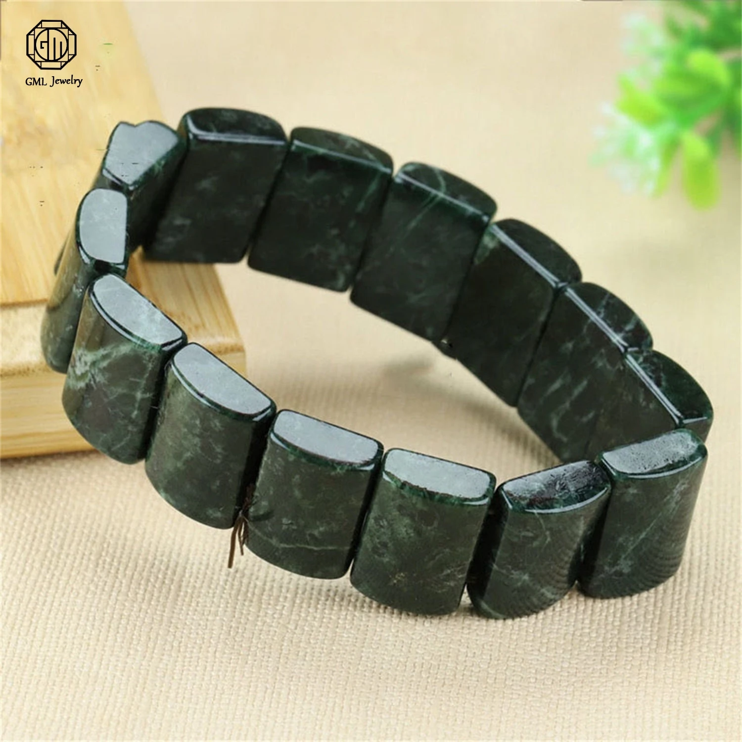 Natural Tibetan Medicine Stone Magnetic Bangle Bracelet Energy Healing Stone Beads Unisex Wellness Gift