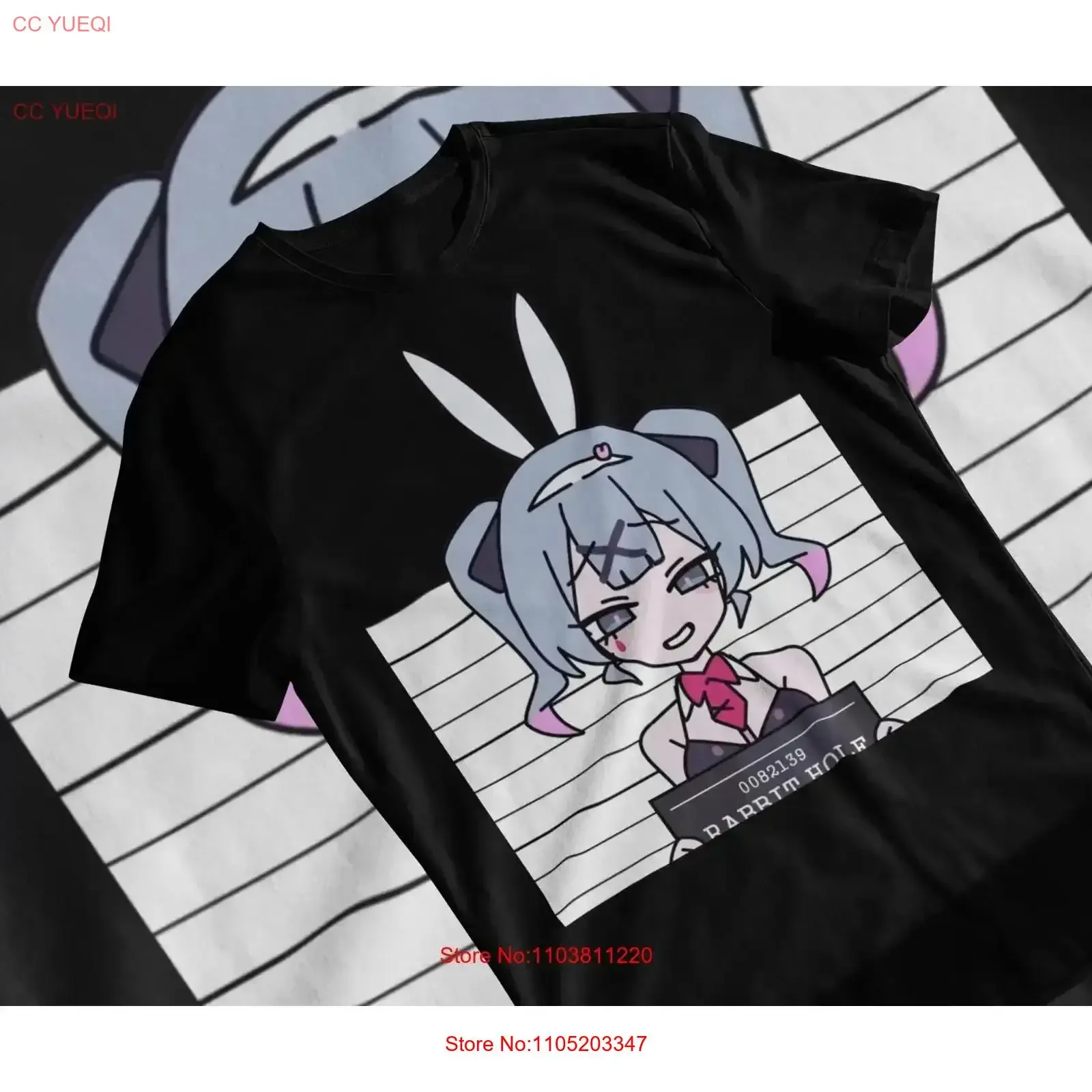 

Аниме футболка Мику с кроличьими отверстиями для девочек Waifu gifT Harajuku Kawaii одежда винтажная стираная дышащая повседневная мягкая уличная одежда унисекс