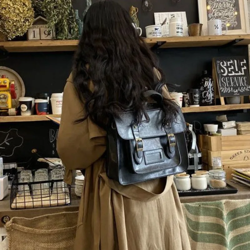 Sacs à Dos d'École Vintage en Cuir PU pour Adolescentes, à la Mode, Décontractés, de Voyage, pour Femme