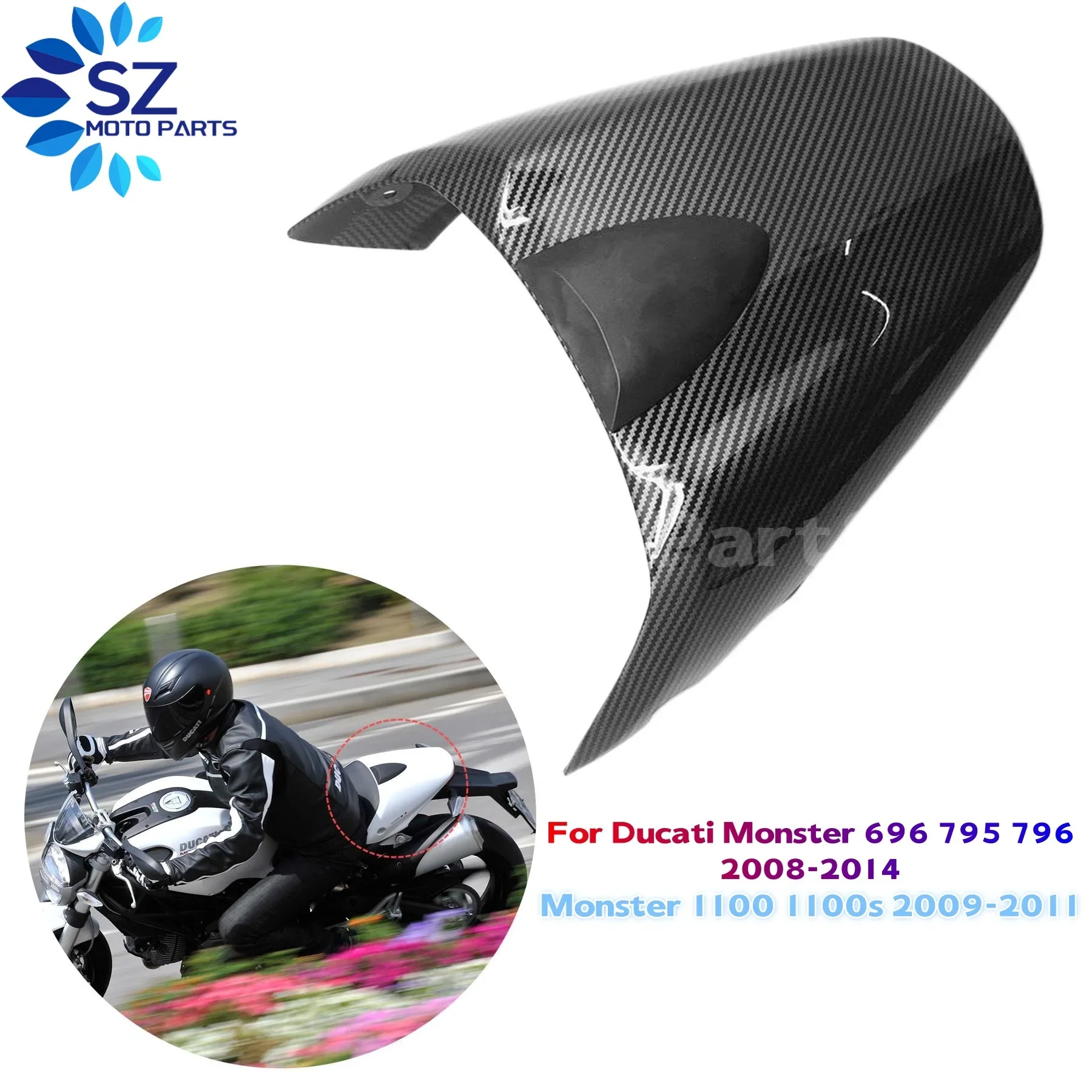 

Подходит для Ducati Monster 696 796 1100 2008 2009 2010 2011 2012 2013 2014 Цвет углеродного волокна, задний обтекатель сиденья, соло, обтекатель