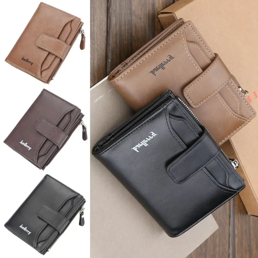 

Multifunction Men's Short Wallet Multi-position PU Leather Male Leather Purse Ultralight Waterproof Pocket Purse Outdoor