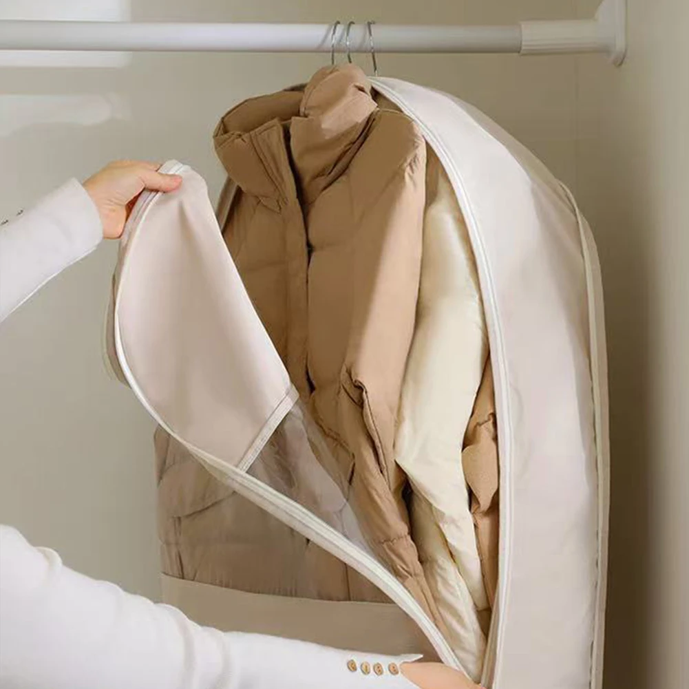 حقيبة ملابس معلقة لتوفير المساحة، ضغط ذاتي، حقيبة معطف مقاومة للغبار، غطاء تخزين ملابس مقاوم للرطوبة للسفر المنزلي #4