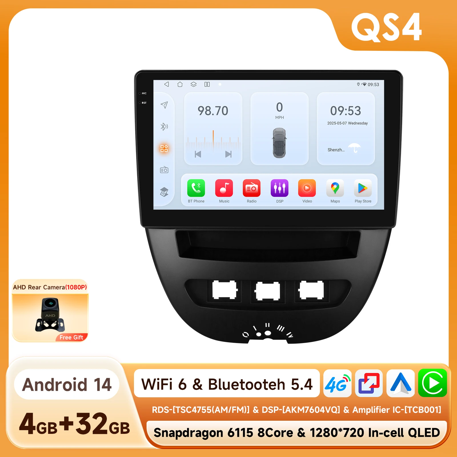 Intelligent Scherm 2din Android Autoradio Multimedia Videospeler Voor Peugeot 107 Toyota Aygo Citroen C1 Gps Carplay Auto 4G Rds
