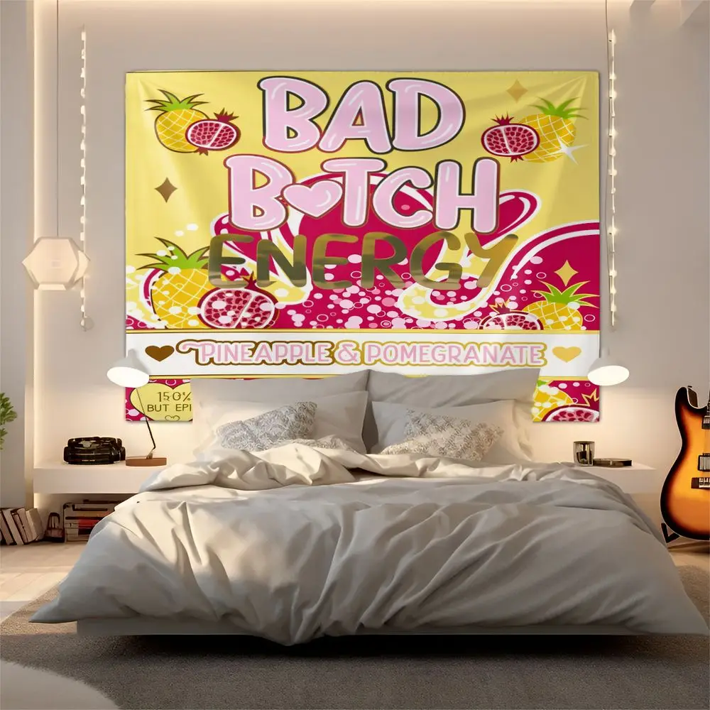 Energy Pineapple Pomegranate Wall Tapestry Aesthetic Wall Hanging Digital Print Bedspread Set Bedroom Decor