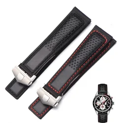 Genuine Leather Watch Band For Tag Heuer Carrera diving Monaco F1 Series Breathable Watch Chain Men Watch Straps 22mm With tools