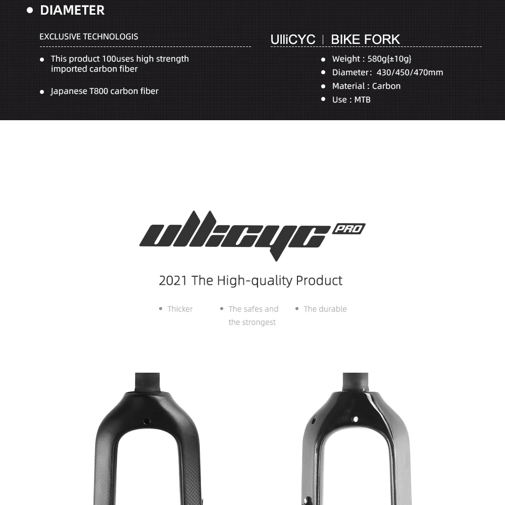 Java 3K Carbon MTB-Gabel, gerades Rohr 100/110 mm TA Steckachse, 26/27,5/29 Zoll MTB-Fahrradgabel – Detail 1