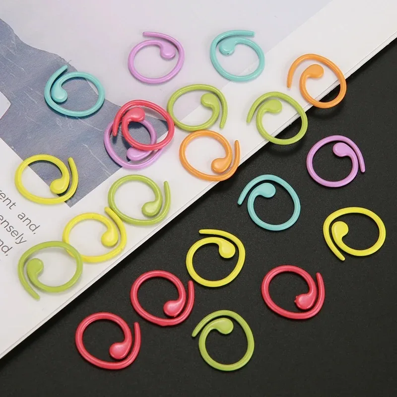 علامات الغرز المعدنية علامات كروشيه على شكل حلزوني علامات قفل كروشيه متعددة الألوان للحياكة والحياكة (Multico) #6