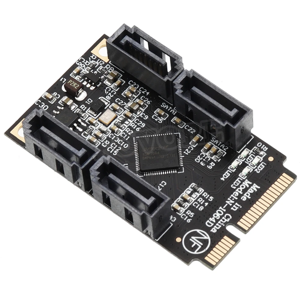 High-speed SATA 3.0 adapter Efficient Data Management: Mini PCIe to 4 Ports SATA 3.0 Adapter - Fast and Reliable