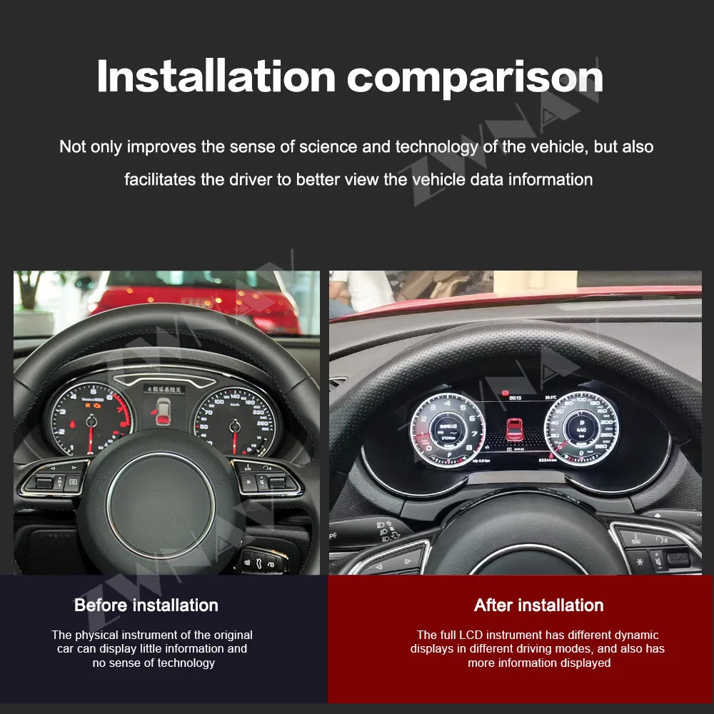 LCD Digital Cluster For Audi A3 2014-2020 Car Radio Dashboard Crystal Panel Virtual Cockpit Instrument Support Dual Interaction